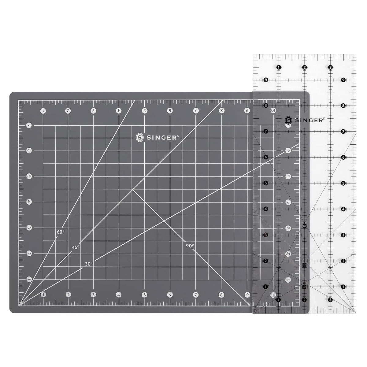 SINGER - Kit de costura para principiantes y adultos con cortador giratorio, tapete de corte, regla acrílica y más