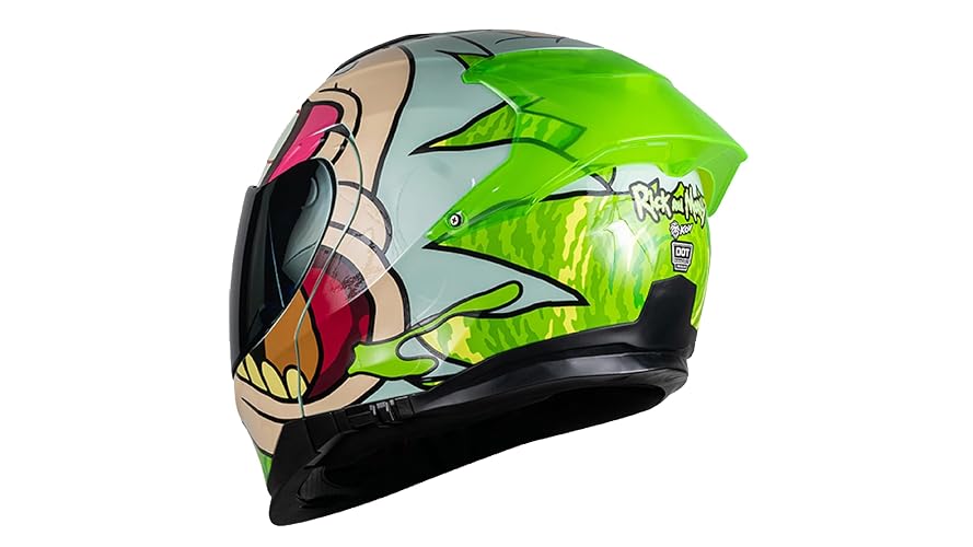 KOV Casco Rick Y Morty Apex ABATIBLE para Moto FOTOLUMINISCENTE Certificado
