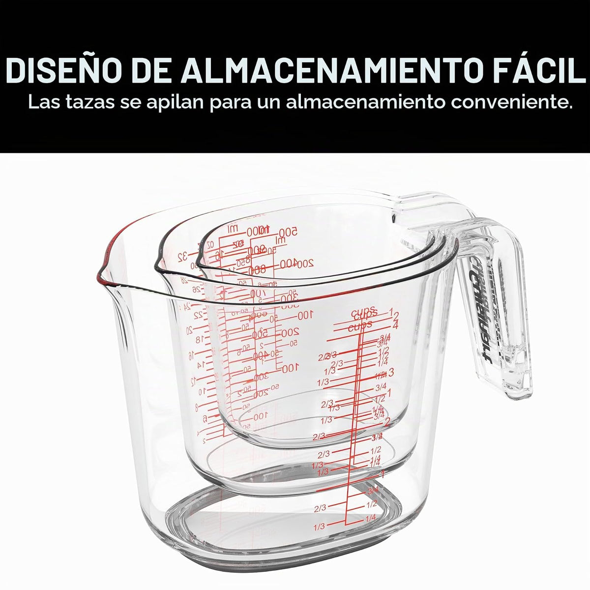 Cuisinart Copas medidoras líquidas, transparentes, 3 piezas, CTG-00-3MC