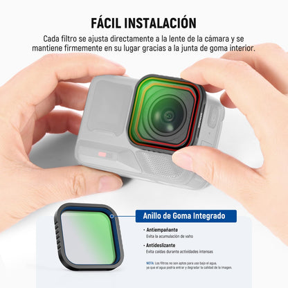 NEEWER UV Filtro Compatible con Insta360 Ace Pro e Insta 360 Ace Pro 2, Snap On Protector Objetivo Cámara Acción Vidrio Optico HD Multicapa Action Camera Filtros Lentes Accesorios, FL-C20