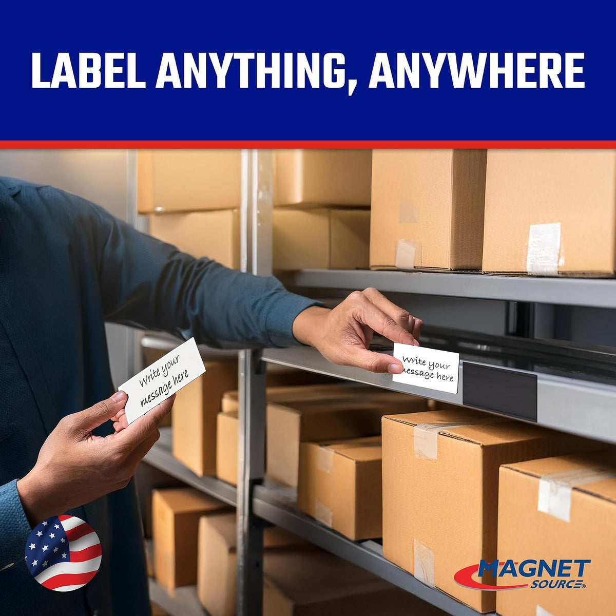 Master Magnetics Data Card Holders, Magnetic Labels, Comes with 25 Heavy-Duty Magnets and 35 Perforated Cards (3" High X 5” Length) RE90CUT5BXS01