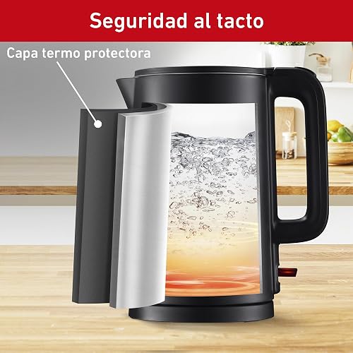 T-fal Hervidor Maxx Eléctrico de 1.5L KO1408U0 | Potencia 1350W, cuerpo seguro al tacto, base 360°, auto-apagado