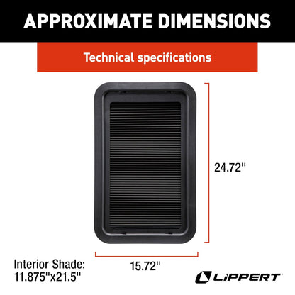 Lippert EcoCell - Kit Completo de Ventana de RV para Puertas de Entrada con Marco, Vidrio Tintado, persiana Horizontal, protección contra Bloqueo Solar, fácil operación Deslizante, instalación rápida