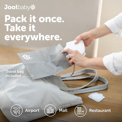 Jool Baby Asiento orinal de viaje plegable para niños, se adapta a inodoros redondos y ovalados, ventosas antideslizantes, incluye bolsa de viaje gratis (Blanco)