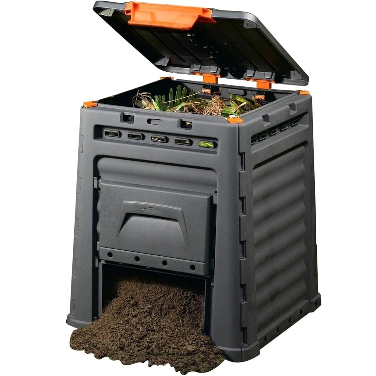 Keter Compostador Eco para Jardin y Exteriores, con Capacidad de 320 litros, Negro
