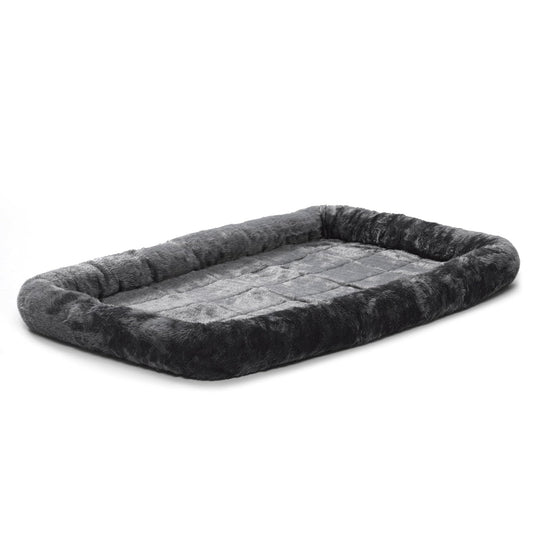 Cama Gris para Perro o Gato de 42 Pulgadas con cómodo Refuerzo, Ideal para Razas de Perros Grandes y se Adapta a una Caja de Perro de 42 Pulgadas, fácil Mantenimiento, Lavar y secar a máquina