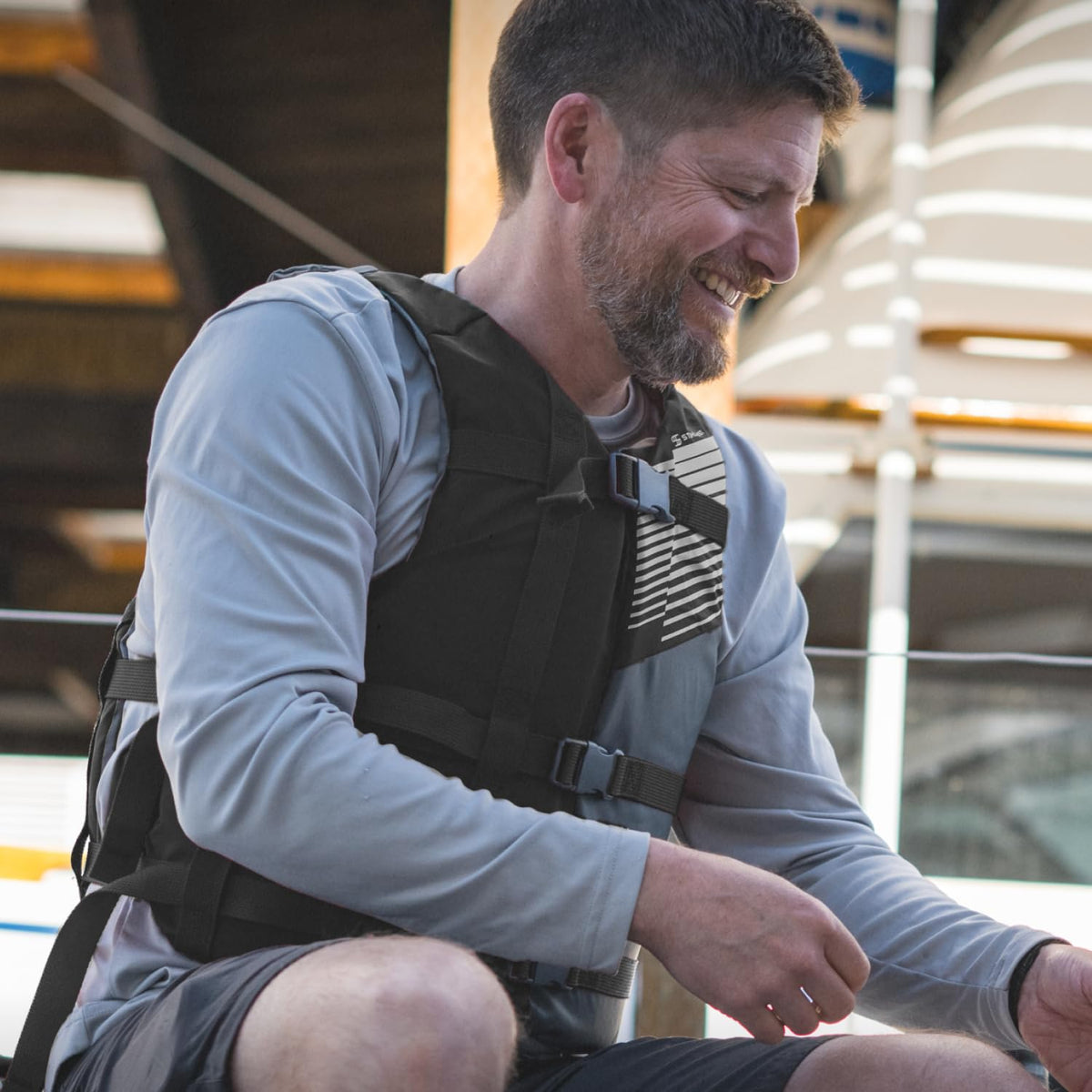 Stohlquist Fit Unisex Adult Life Jacket PFD - Coast Guard Approved, Easily Adjustable for Full Mobility, Lightweight, PVC Free | Universal and Oversize