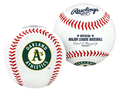 Rawlings Pelota de Béisbol con Logotipo de Equipo MLB - Oakland Athletics