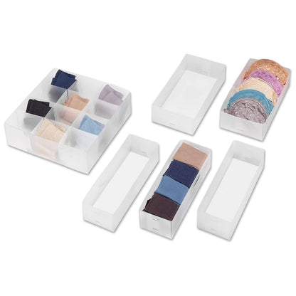 Whitmor 6064-351 Organizador de cajón, pequeño, Juego de 3, Drawer Organizers S/6, Blanco, 1 - ORGANIZADORES DE CAJONES S - 6