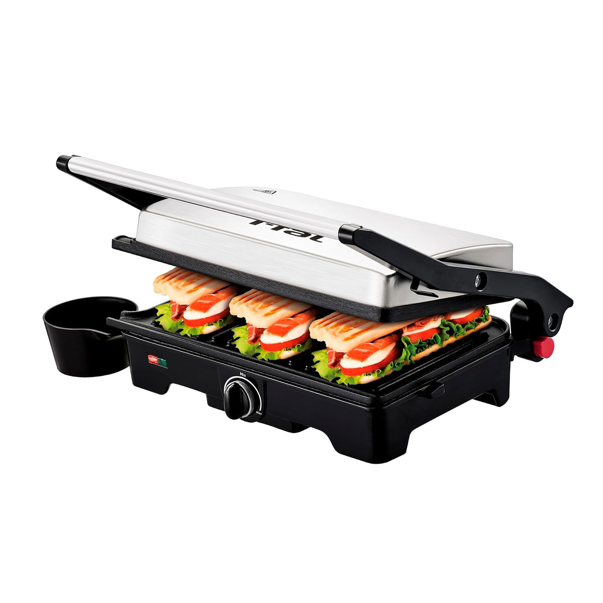 T-fal Parrilla Grill Sandwichera Antiadherente 850W - Inoxidable
