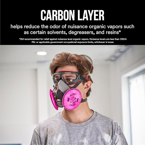 3M Performance P100 filtros de partículas + olores, 2 pares, P100 aprobado por NIOSH, 99,97% de eficiencia de filtración contra aerosoles sólidos y líquidos, para uso con las series 3M 6000, 6500 y