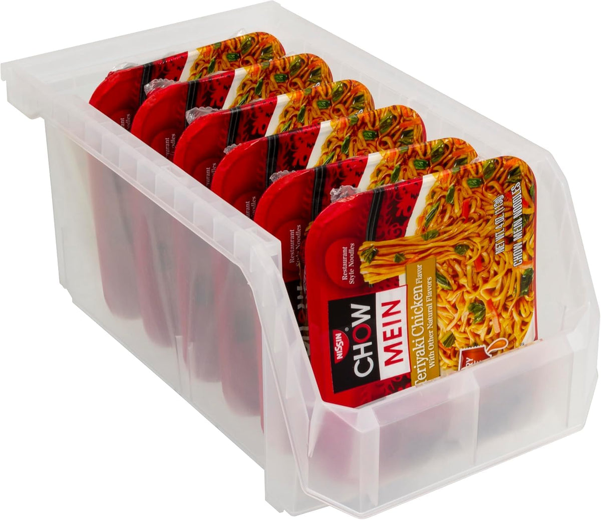 ReadySpace Contenedores de Plástico para Organizar | Grande, 14.8 x 8 x 7 pulgadas, 6-Pack, Apilables, Uso en Clóset, Cocina, Oficina, Cochera, Despensa