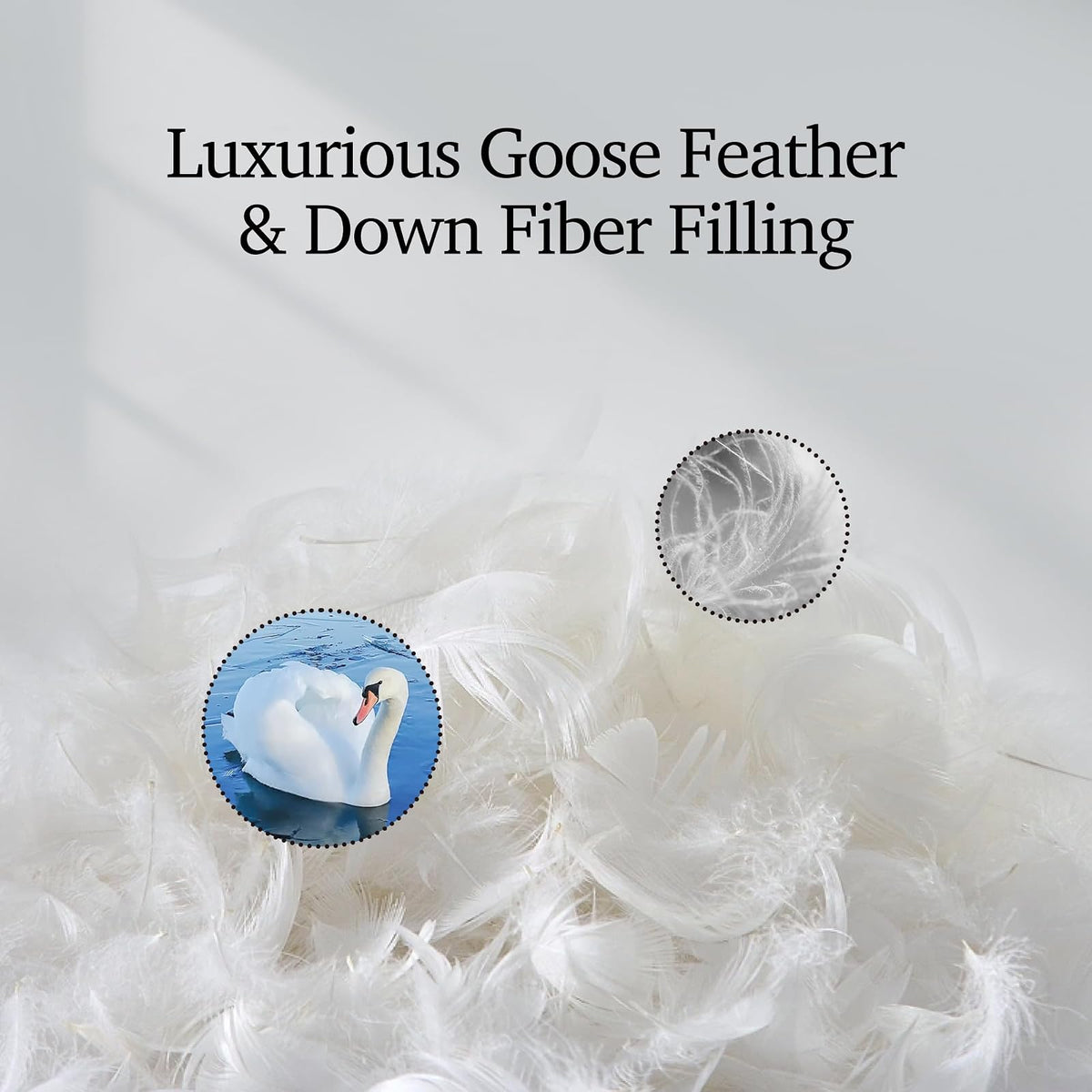 Hotel Grand Luxury - Edredón de Fibra de Plumas de Ganso Blanco, tamaño matrimonial, 100% algodón, Relleno de edredón para Todas Las Estaciones, edredón Mullido de Calor Medio con 8 Lazos en Las