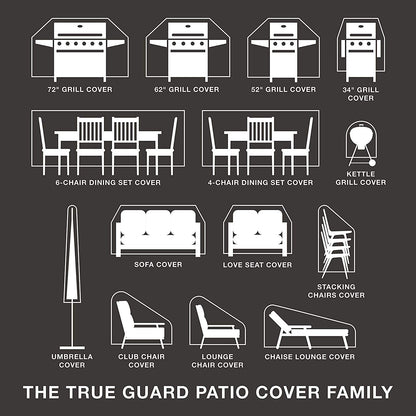 True Guard - Funda para muebles de patio, juegos de comedor de 4 sillas