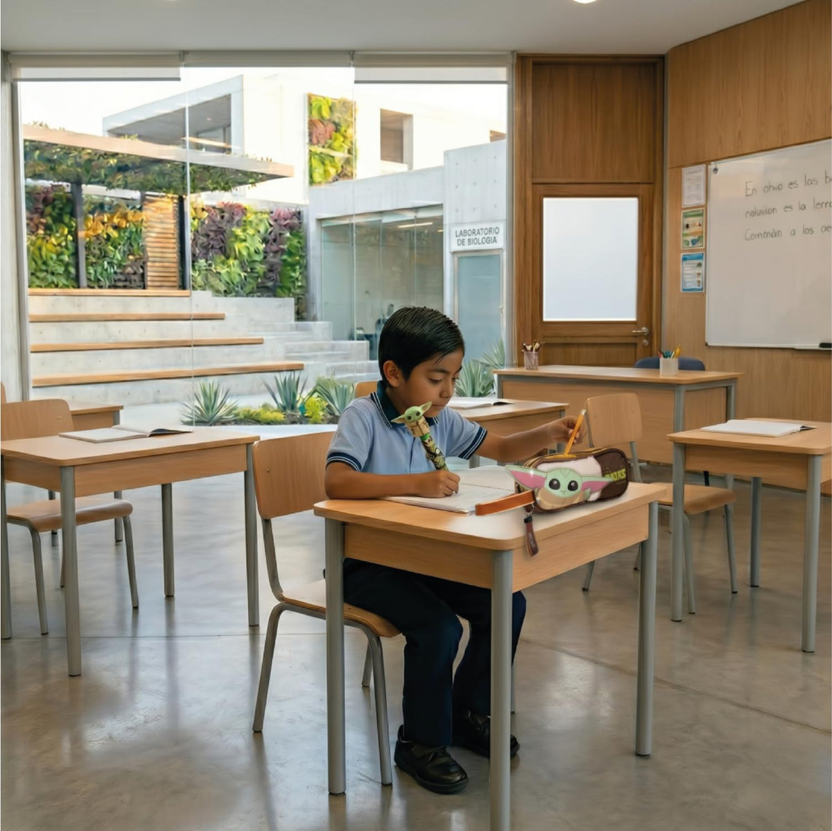 Ruz Lapicera Triple Infantil y Preescolar | The Mandalorian | 100% Poliéster | Estuche Escolar para Niños con 2 Compartimentos y Cierre de Cremallera | Recomendado desde 3 años