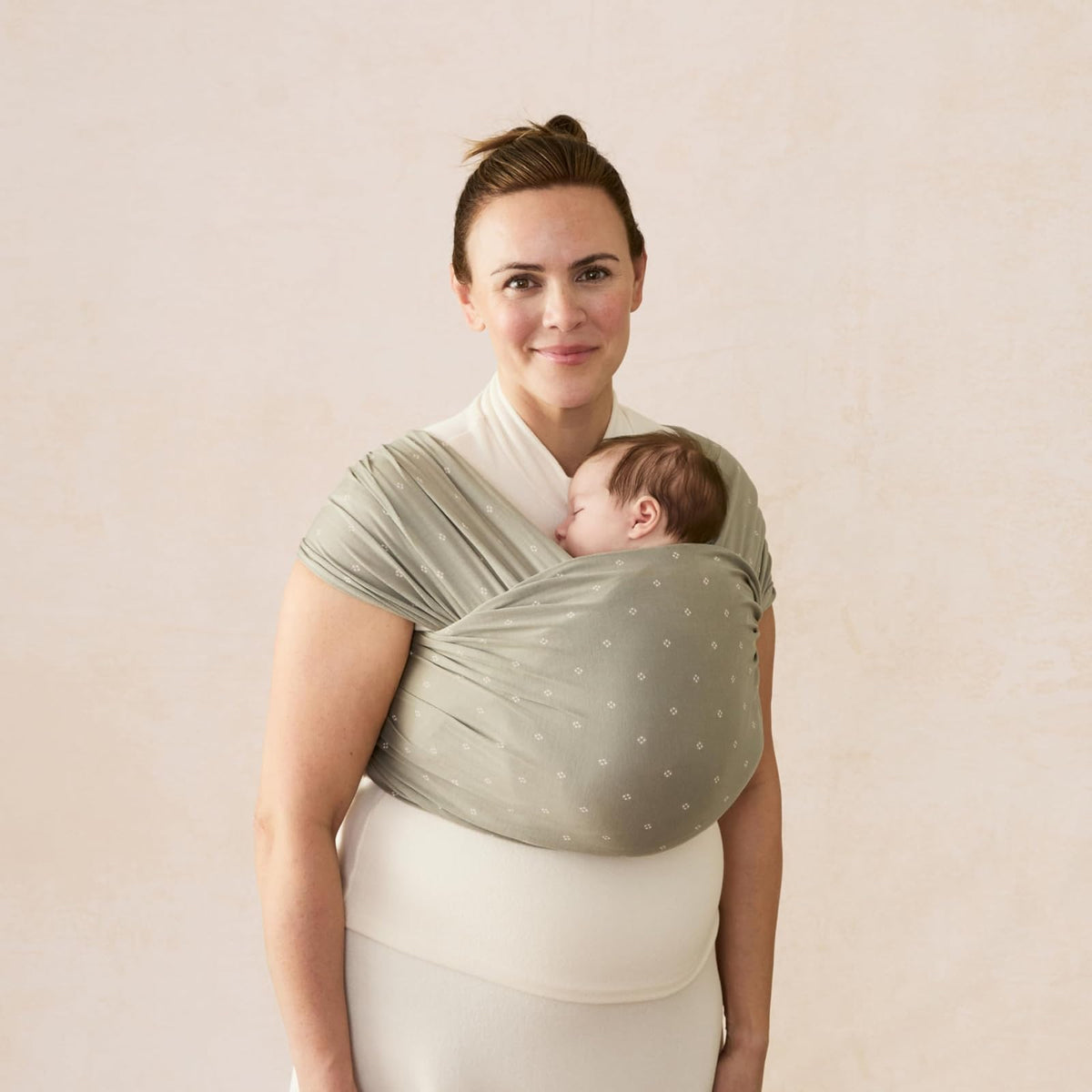 Aura Baby Wrap Sustainable Knit - Olive Diamonds