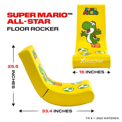 X Rocker Super Mario All-Star Floor Rocker-Yoshi, Silla de Juegos Nintendo, Amarillo