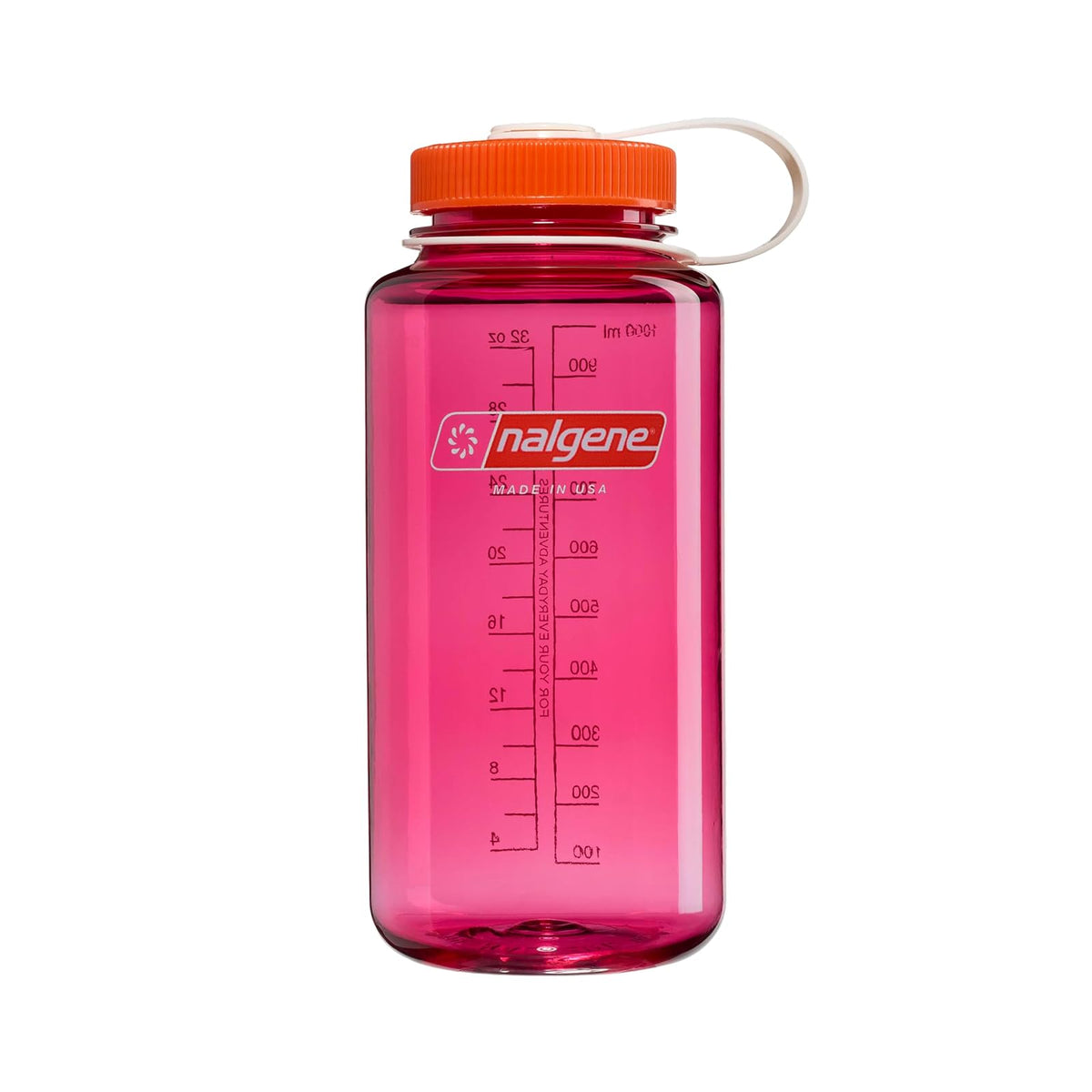 Nalgene Botella de Agua Tritan 32 oz Boca Ancha - Fucsia Purple w - Flame