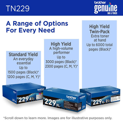Brother TN229M - Cartucho de tóner para Impresora de Rendimiento estándar Magenta (1)
