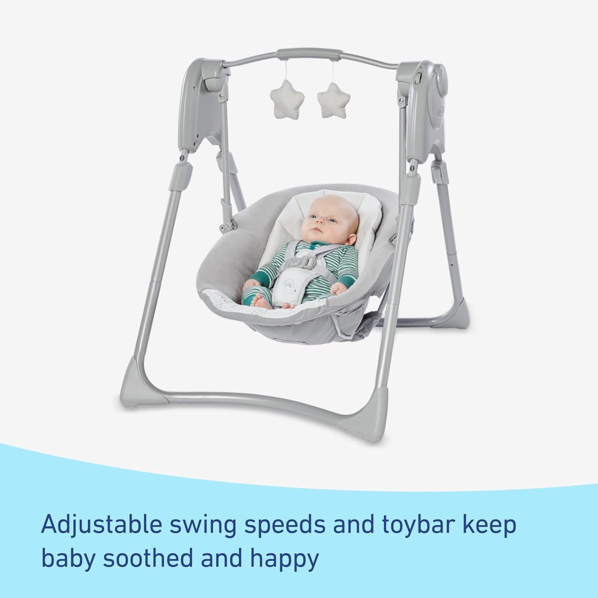 Graco® Slim Spaces™ Columpio Compacto para bebé, Reign