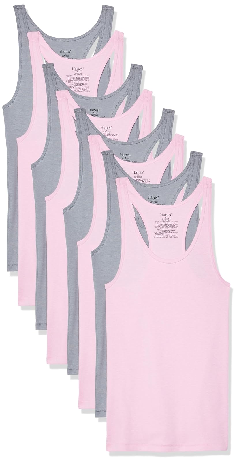 Hanes Camiseta para Dama, Espalda Deportiva Sujetador Mujer
