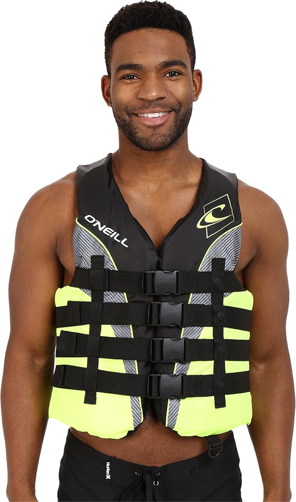 O'Neill Superlite USCG Chaleco Salvavidas para Hombre - Negro - Lima - Humo: Lima - 2XL - MEN'S SUPERLITE USCG LIFE VEST