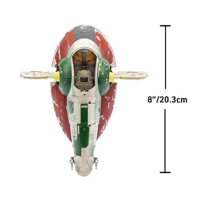 Star Wars Micro Galaxy Squadron Boba Fett's Starship (EP 5) - Vehículo de 7 Pulgadas con Soporte de exhibición de Vuelo y Tres Accesorios de Micro Figura de 1 Pulgada