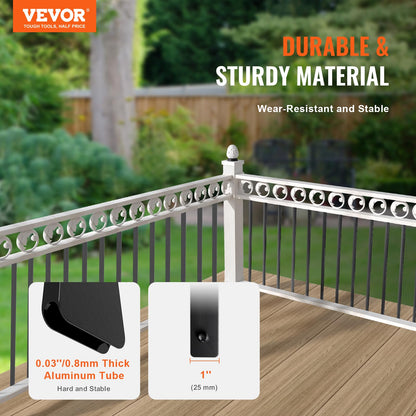 VEVOR - de metal para escaleras, 29.5 x 1 pulgadas, ejes decorativos de aleación de aluminio planos, paquete de 51 de cubierta con tornillos, de cubierta hueca clásica