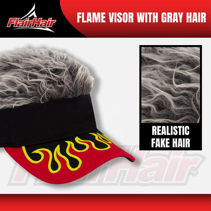 Flair Hair Sun Visor Cap with Fake Hair, Adjustable Baseball Hat Visor Mujer