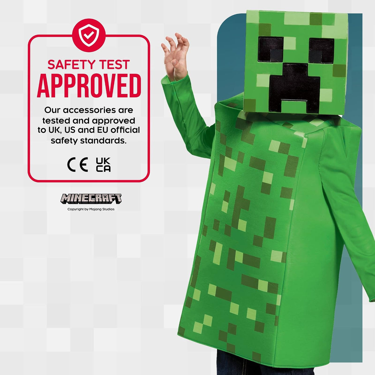Creeper - Disfraz clásico de Minecraft, Verde, pequeño (4-6)
