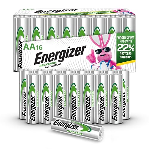Energizer Baterías AA Recargables, batería Universal Doble A precargada, 16 Unidades