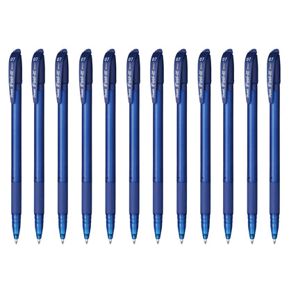 Pentel Feel-It Bolígrafo Cuerpo Ultra Delgado, Caja 12 Piezas - Azul