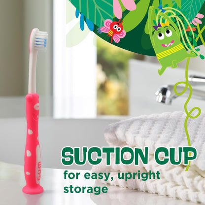 GUM 901B Monsterz Kids and Toddler Toothbrush, Soft, Ages 2+, 2 Count (Pack of 6)