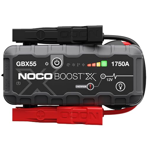 NOCO Boost X GBX55: Arrancador de batería de Auto 1750A – Booster de Litio portátil 12V, Power Bank y Cables para Pasar Corriente – para Motores de Gasolina hasta 7.5L y diésel hasta 5.0L