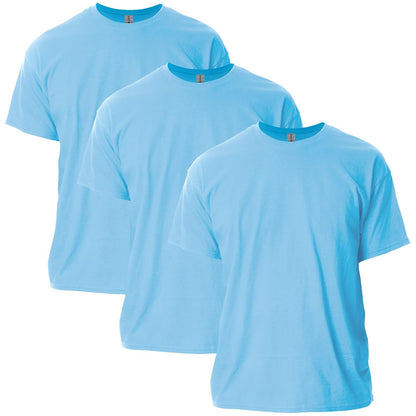 Gildan Playera Ultra Cotton G2000 Multipack para Hombre, Ajuste Clásico - Azul claro (paquete de 3) - G