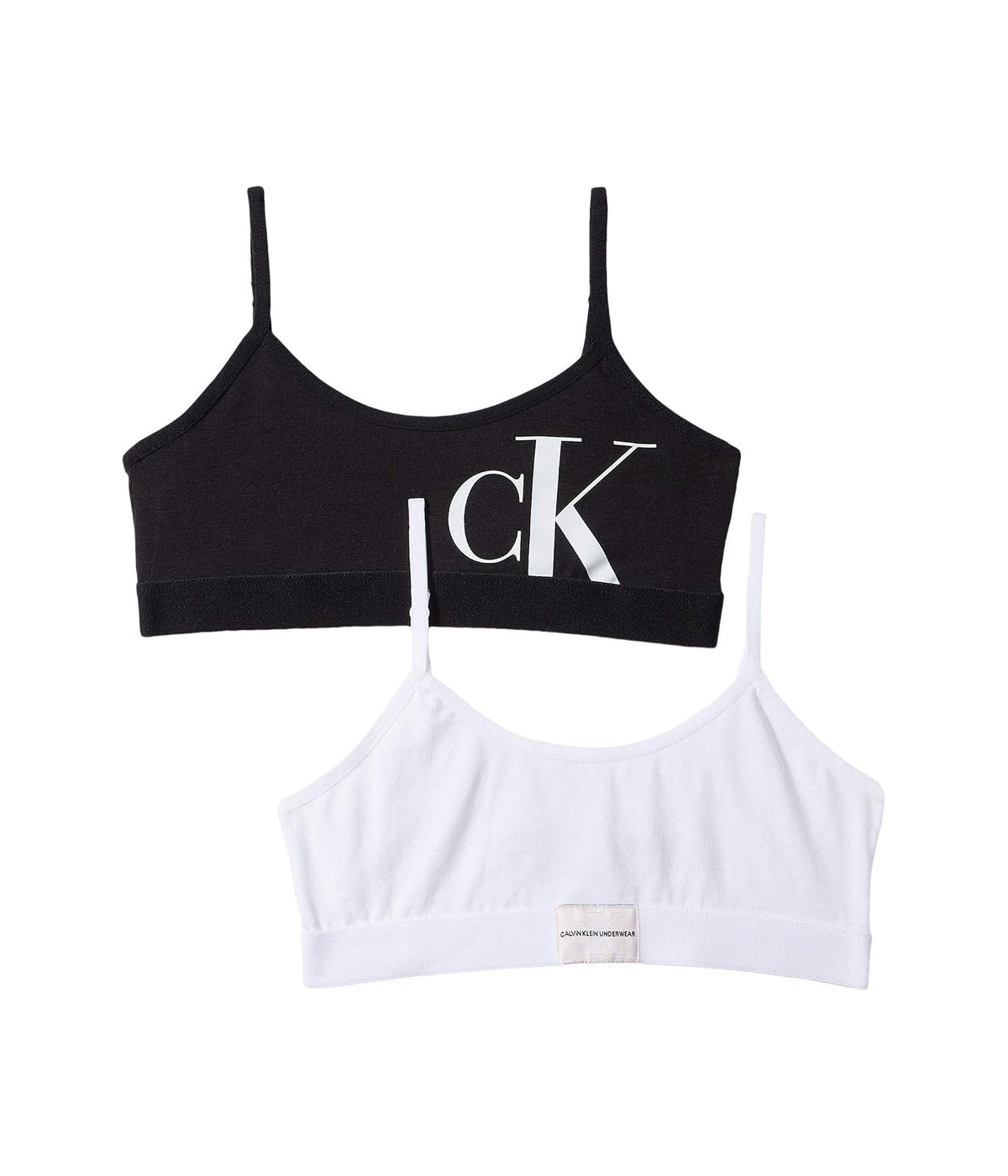 Calvin Klein Brasier de Entrenamiento de algodón con Correas Ajustables, 2 Unidades Capa Base para Niñas