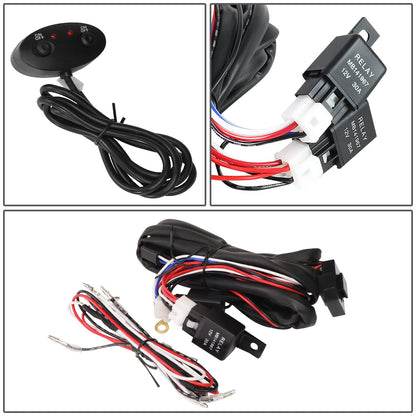 DNA Motoring FL-ZTL-359-BL Luz Antiniebla Universal de Techo con Arnés e Interruptor Interior, Lente Azul Carcasa Cromada