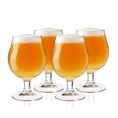 TRUE - Vasos de cerveza de tulipán, juego de vasos de 15 onzas para despedida de soltero, fiesta de acogida, cristalería, IPA Ale Pilsner belga, juego de 4 vasos de cerveza