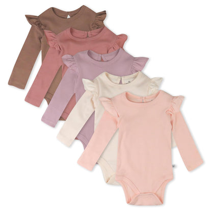 HonestBaby - Body de manga larga de algodón orgánico para bebés y niñas