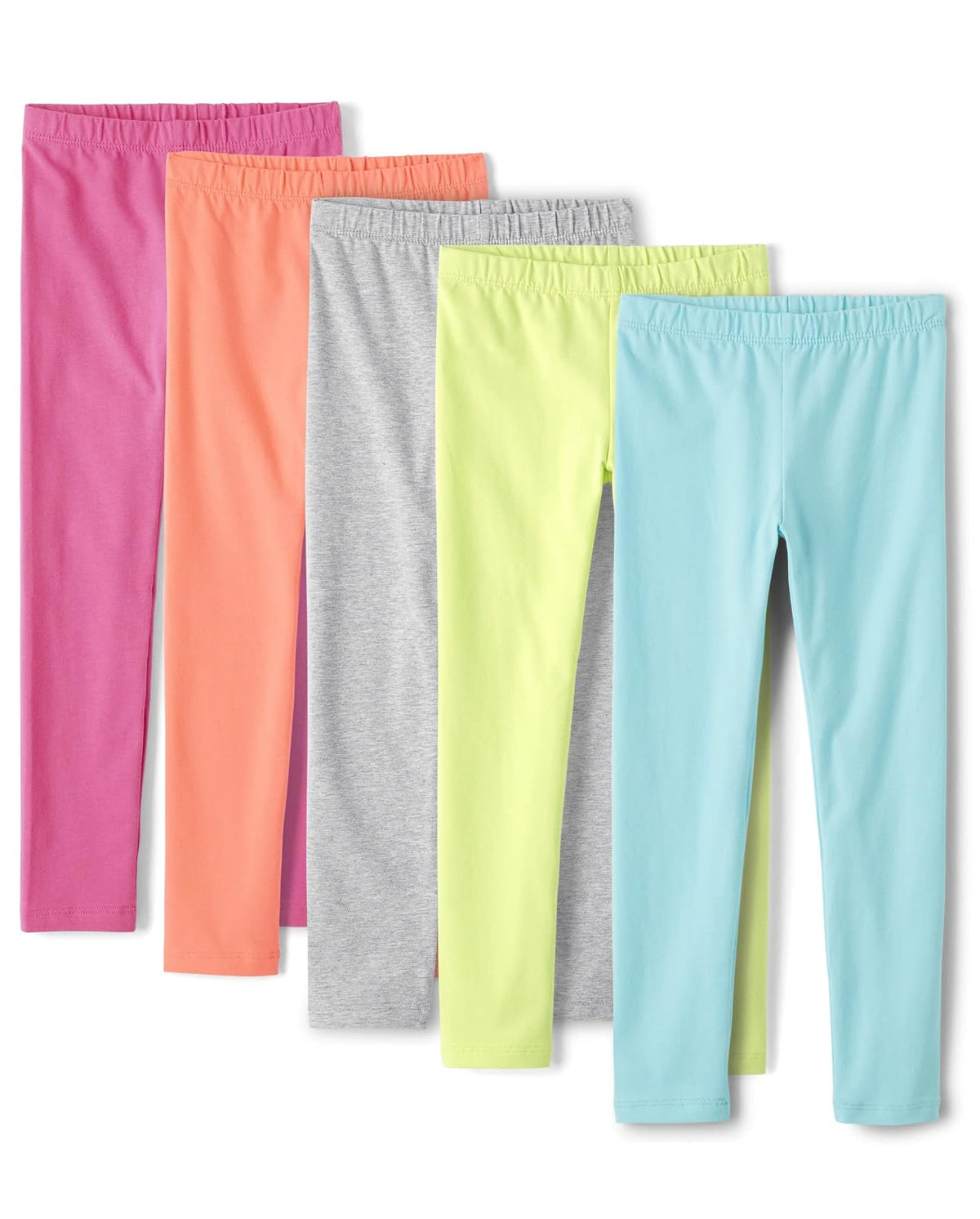 Leggings para Niña, Paquete de 8 - The Children's Place - Rosa - Naranja - Lt Grey - Lima - Aqua - M