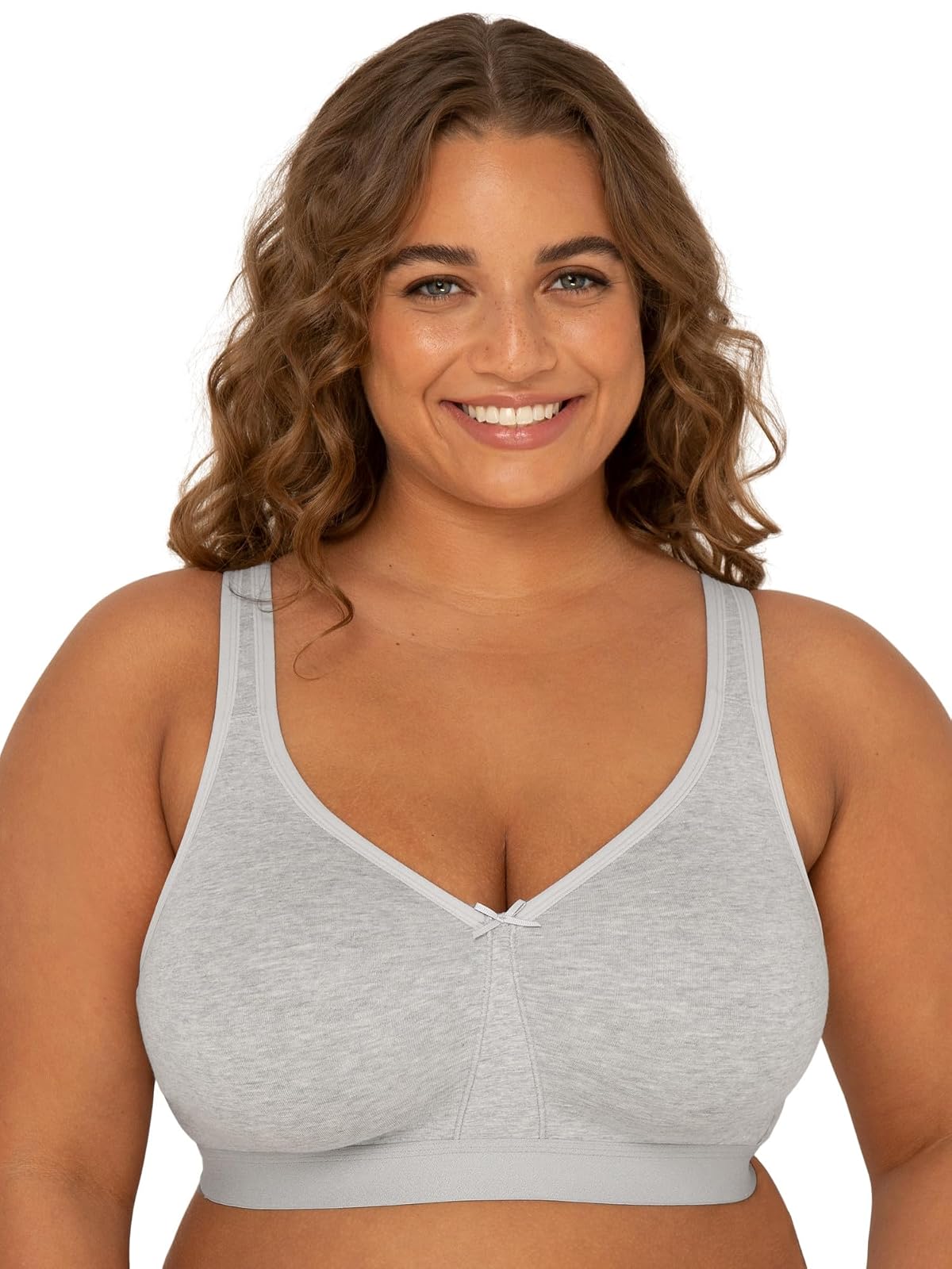 Fruit of the Loom Brasier de Algodón Sin Varillas Talla Grande - Gris - 44DD