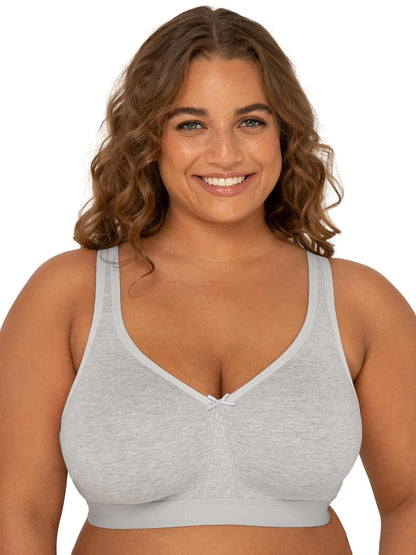 Fruit of the Loom Brasier de Algodón Sin Varillas Talla Grande - Gris - 44DD