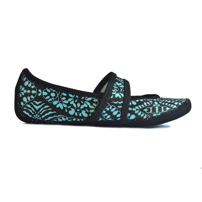 Nufoot Women's Betsy Lou Fuzzies Slipper Socks, X-Large, Blue Escape