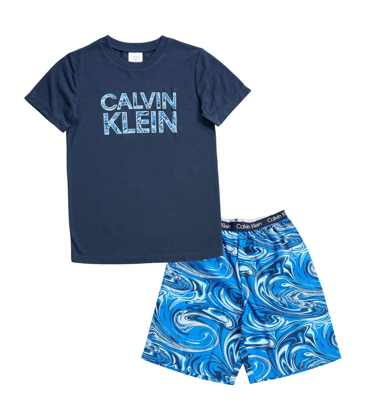 Calvin Klein pijama de 2 piezas para niño - Black Iris Marble - G