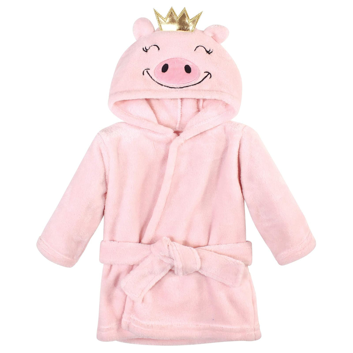 Hudson Baby Bata de Baño Unisex de Felpa para Bebé, Talla Única - 0-9 meses - Cerdo