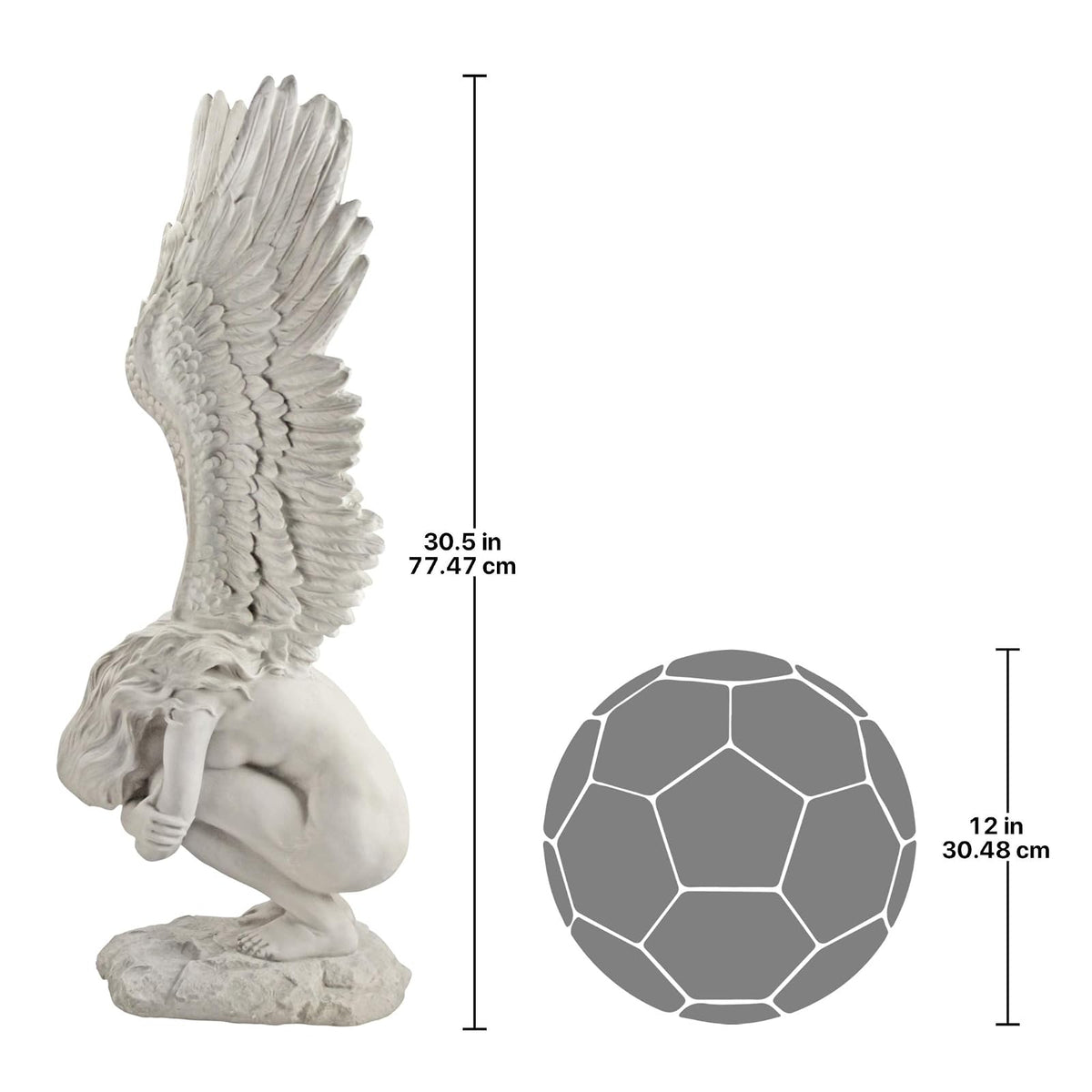 Design Toscano Estatua de ángel de Recuerdo y redención, Grande, 30 Pulgadas, poliresina, Piedra Antigua