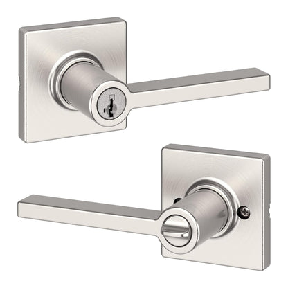 Kwikset Casey Manija Tipo Maniquí para Puertas Dobles y Armarios - 1 paquete - Níquel Satinado