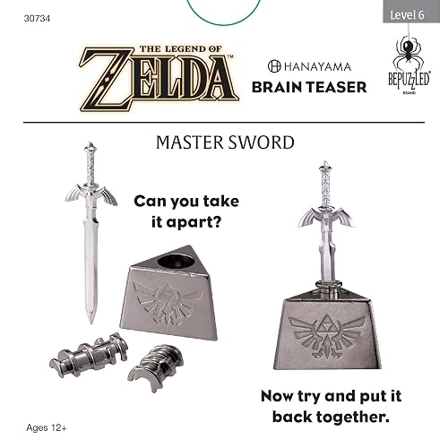 Legend of Zelda Master Sword Hanayama Metal Brain Teaser, Nivel 6 Edades 12+
