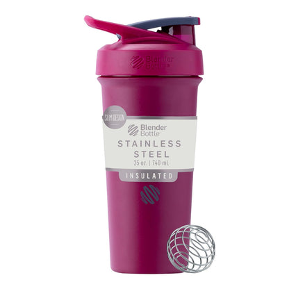 BlenderBottle Strada Botella Mezcladora 25 oz Negro - 0.7 Litros - Frambuesa