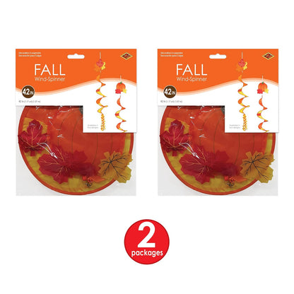 Beistle 2 Piezas de Tela de Nailon otoñal, otoñal, otoño, Acción de Gracias, decoración para Colgar al Aire Libre, 42 Pulgadas, Rojo/Naranja/Amarillo